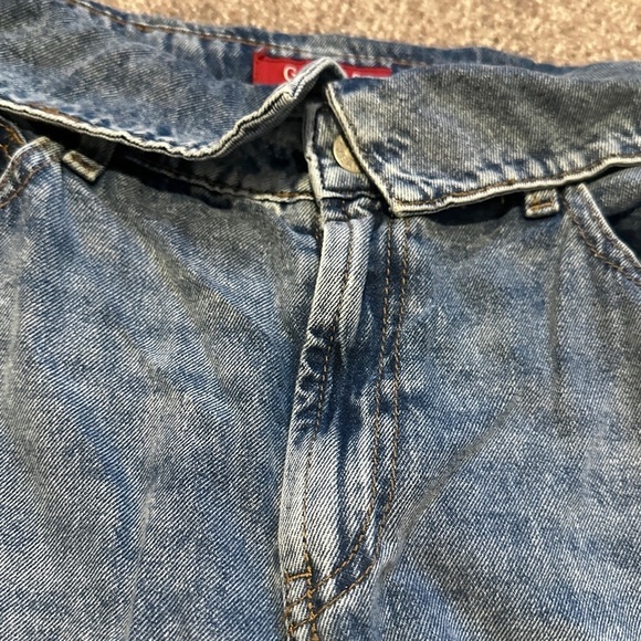 Guess Reda Fold Over High Waist Acid Wash Straight Leg Jeans Women’s Size 30 - Picture 3 of 16